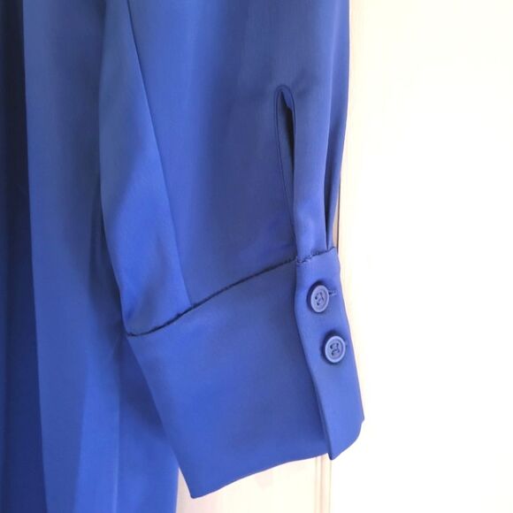 & Other Stories Satin Dress Twist Front Mini Bright Blue NEW 12 Large - Picture 7 of 10